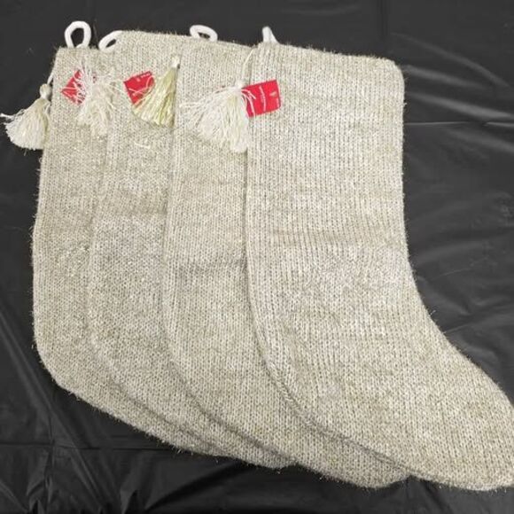 Wondershop Other - Wondershop Christmas Stockings, Gold & off-white, set of 4 -  NEW